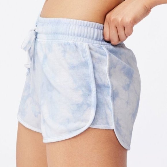 🤑 Supré Blue Tie Dye Elastic Waist Relaxed Active Gym Short Shorts Size S - Picture 4 of 10